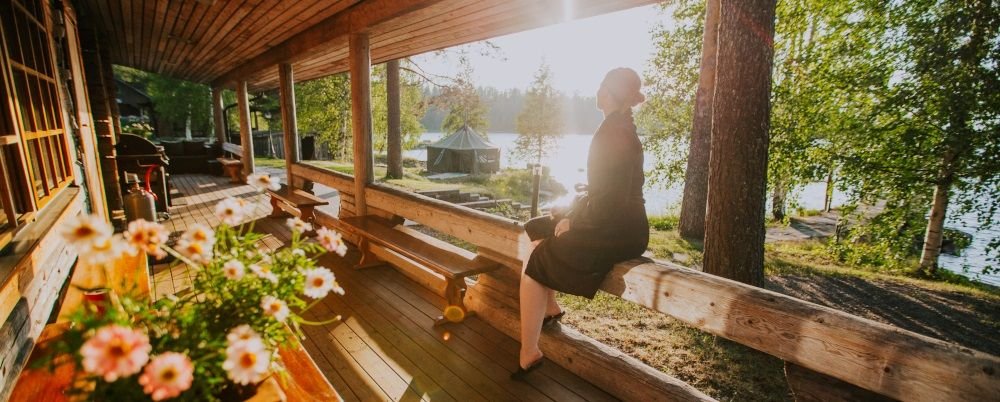 sauna kesä terassi järvinäköala