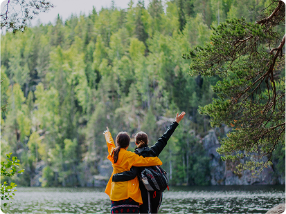 Two people in Konnevesi National Park
