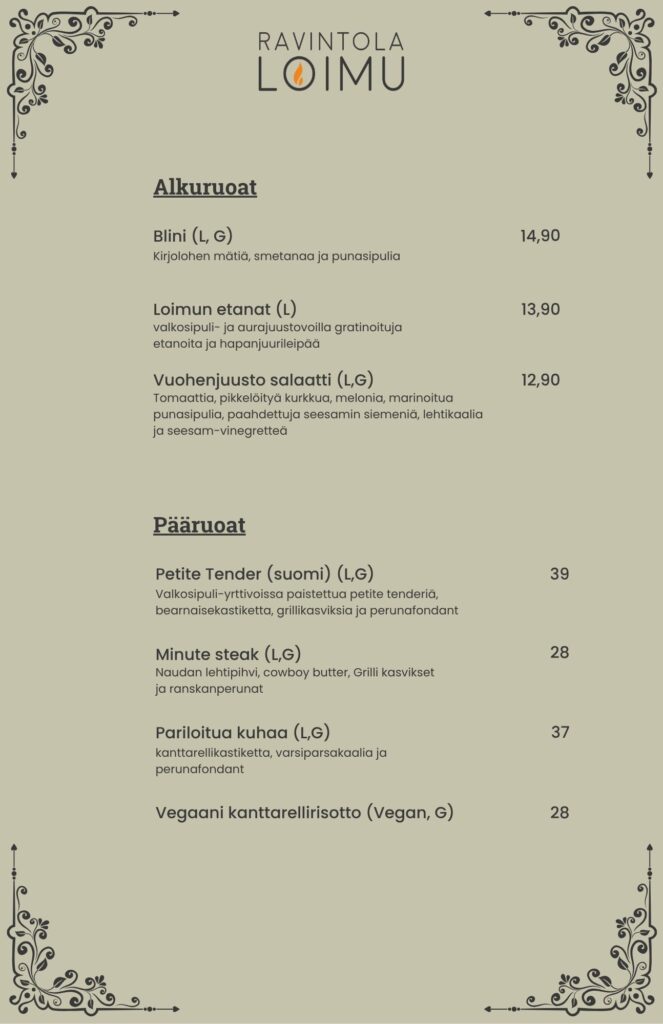 a la carte loimu 3.10.25